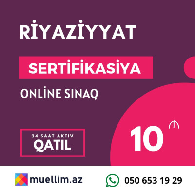 Sertifikasiya: Riyaziyyat (Sınaq 1)